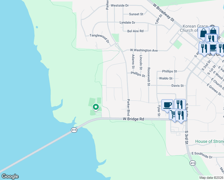 map of restaurants, bars, coffee shops, grocery stores, and more near 920 Breakwater Place in Polk City