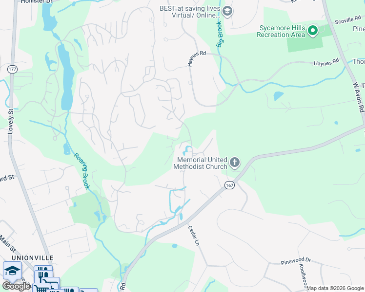 map of restaurants, bars, coffee shops, grocery stores, and more near 42 Crocus Lane in Avon