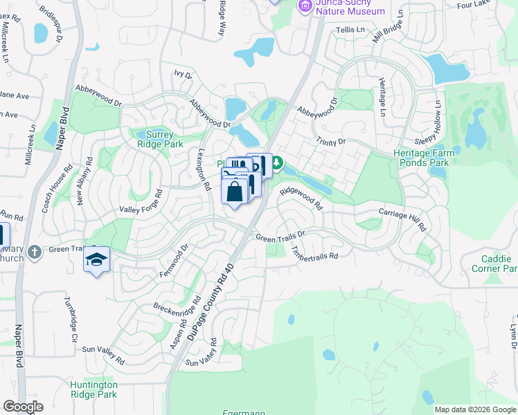 map of restaurants, bars, coffee shops, grocery stores, and more near 6464 College Road in Lisle