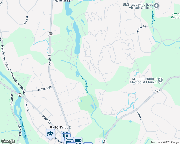 map of restaurants, bars, coffee shops, grocery stores, and more near 22 Putnam Lane in Avon