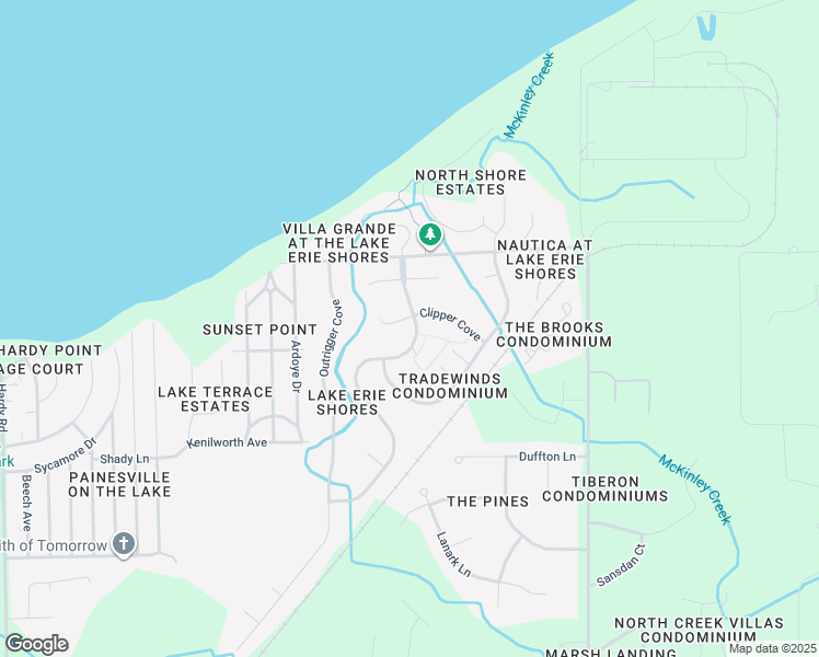 map of restaurants, bars, coffee shops, grocery stores, and more near 1020 Pebble Beach Cove in Painesville