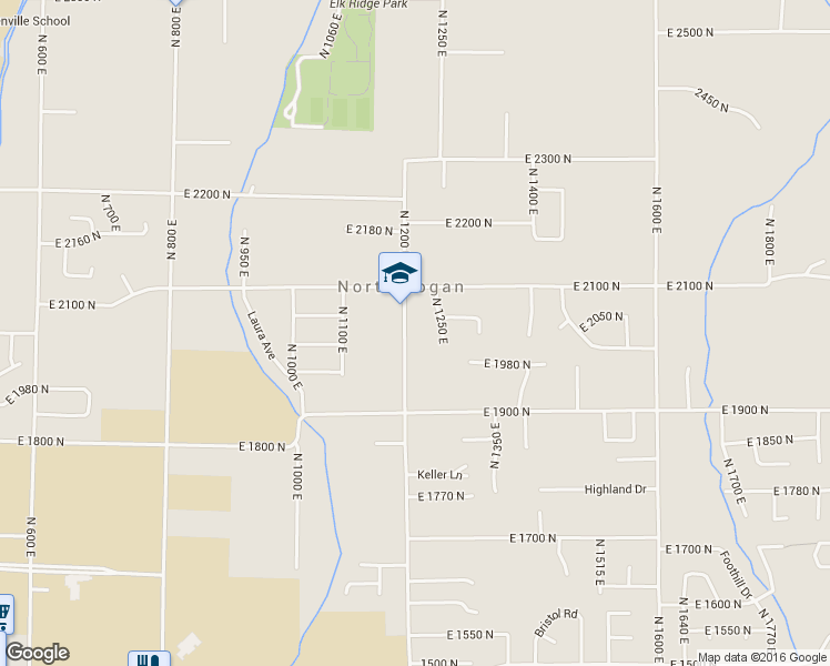 map of restaurants, bars, coffee shops, grocery stores, and more near 2036 North 1200 East in Logan