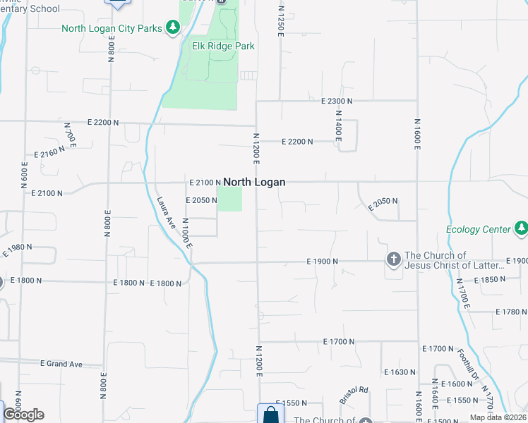 map of restaurants, bars, coffee shops, grocery stores, and more near 1984 North 1200 East in North Logan