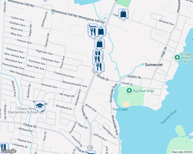 map of restaurants, bars, coffee shops, grocery stores, and more near 537 South Street in Somerset