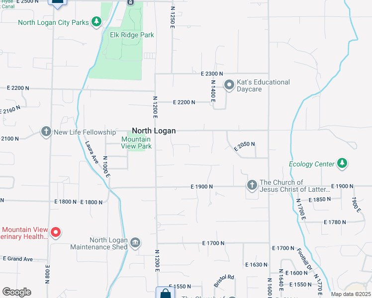map of restaurants, bars, coffee shops, grocery stores, and more near 2047 North 1350 East in North Logan