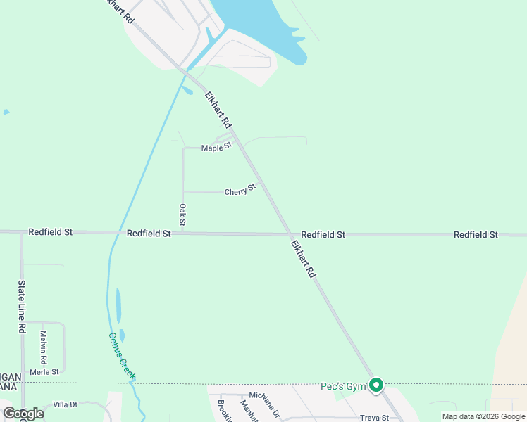 map of restaurants, bars, coffee shops, grocery stores, and more near 70862 Elkhart Road in Edwardsburg