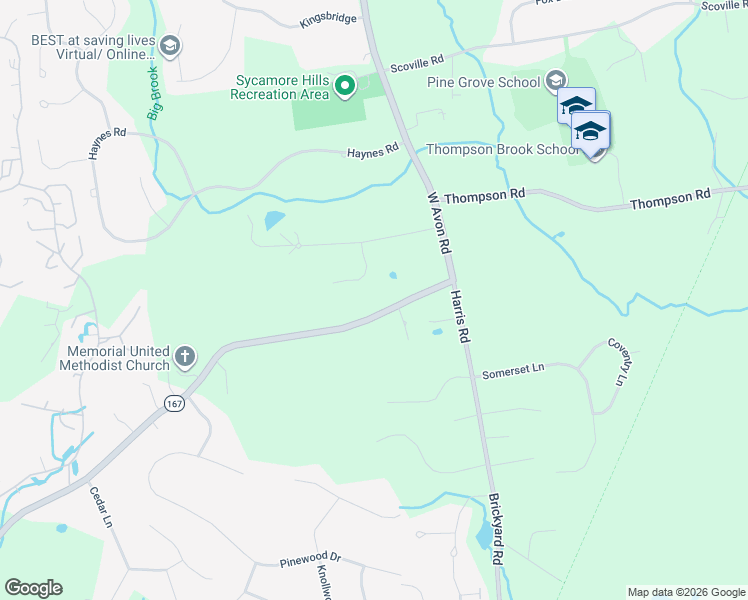 map of restaurants, bars, coffee shops, grocery stores, and more near 767 West Avon Road in Avon