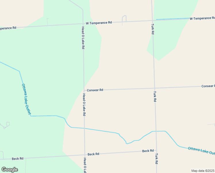 map of restaurants, bars, coffee shops, grocery stores, and more near 7350 Consear Road in Ottawa Lake