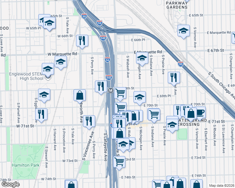 map of restaurants, bars, coffee shops, grocery stores, and more near in Chicago