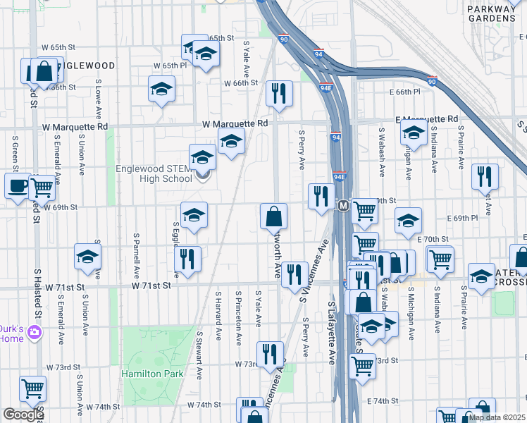 map of restaurants, bars, coffee shops, grocery stores, and more near in Chicago