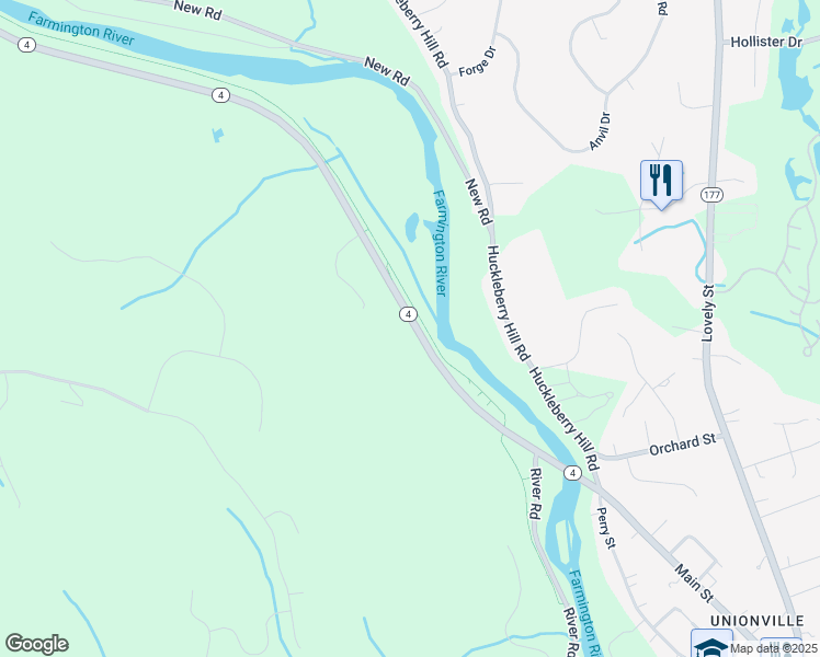 map of restaurants, bars, coffee shops, grocery stores, and more near 345 Collinsville Road in Farmington