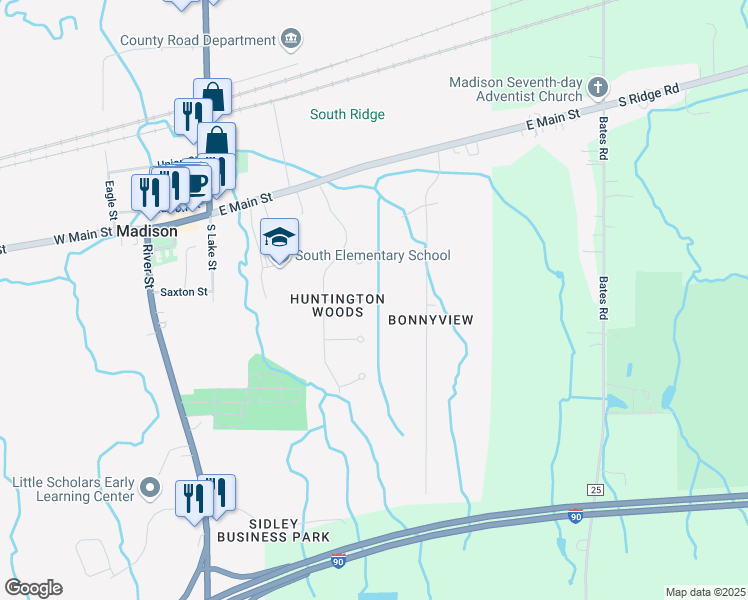 map of restaurants, bars, coffee shops, grocery stores, and more near 206 Manchester Court in Madison