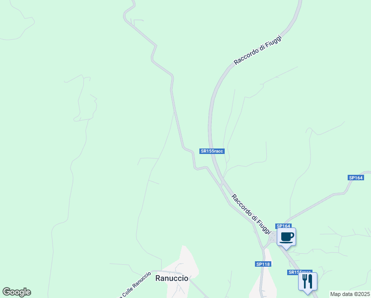 map of restaurants, bars, coffee shops, grocery stores, and more near Strada Provinciale 118 in Provincia di Frosinone