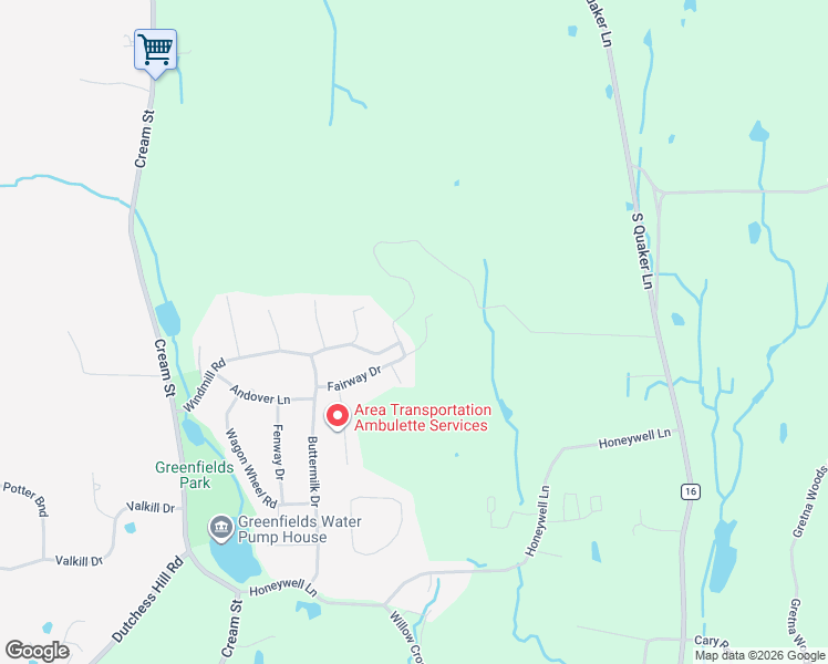 map of restaurants, bars, coffee shops, grocery stores, and more near 13 Litchfield Drive in Poughkeepsie