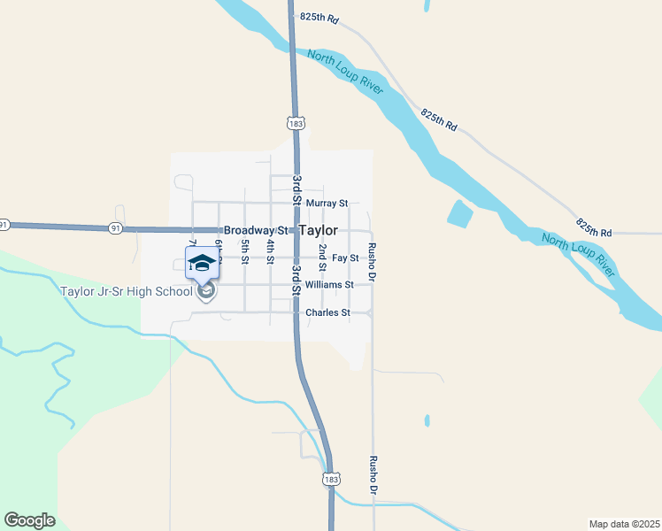 map of restaurants, bars, coffee shops, grocery stores, and more near 108 Fay Street in Taylor