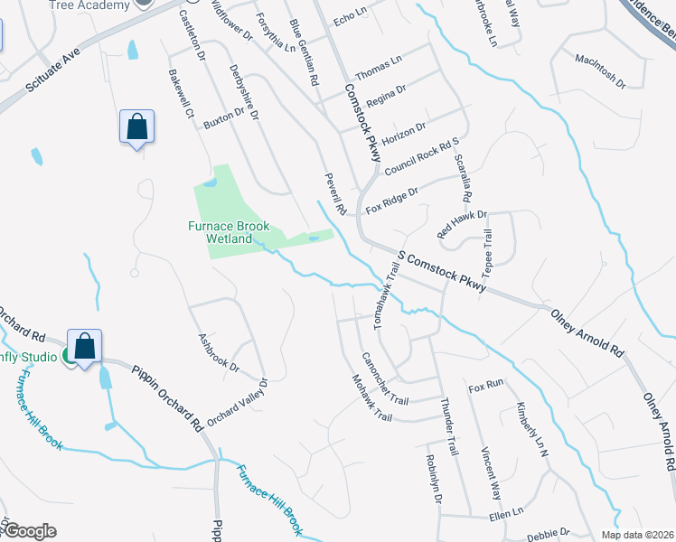map of restaurants, bars, coffee shops, grocery stores, and more near in Cranston