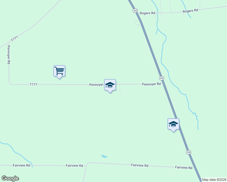 map of restaurants, bars, coffee shops, grocery stores, and more near 62375 Pennoyer Road in Spartansburg