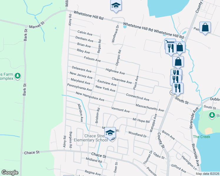 map of restaurants, bars, coffee shops, grocery stores, and more near 50 New York Avenue in Somerset