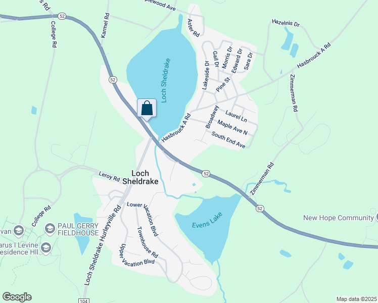 map of restaurants, bars, coffee shops, grocery stores, and more near 4 Freemon Drive in Fallsburg