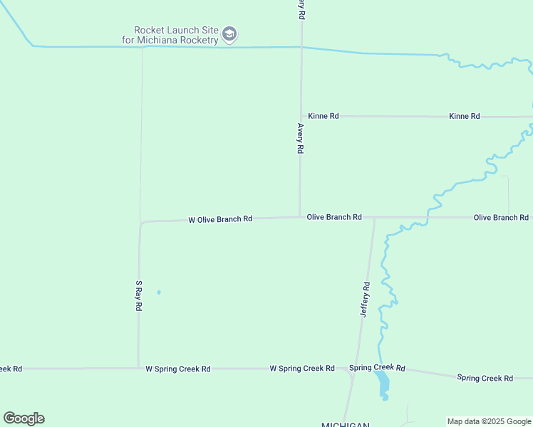 map of restaurants, bars, coffee shops, grocery stores, and more near 4935 Olive Branch Road in Three Oaks