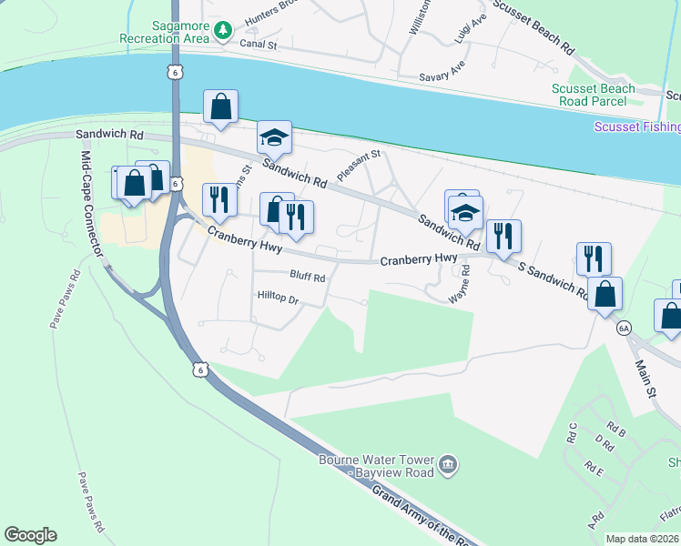 map of restaurants, bars, coffee shops, grocery stores, and more near 1 Desmond Road in Bourne