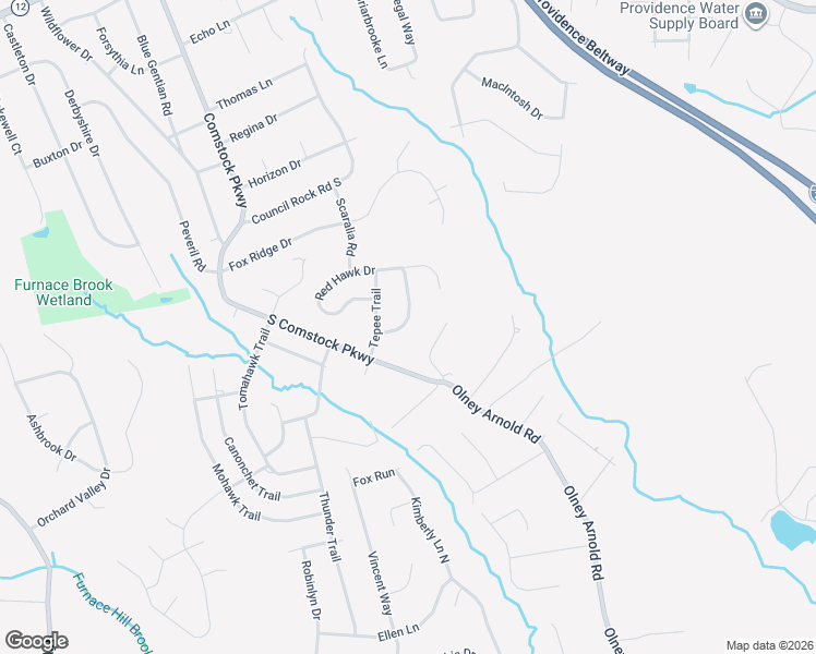 map of restaurants, bars, coffee shops, grocery stores, and more near 7 Quail Ridge Road in Cranston