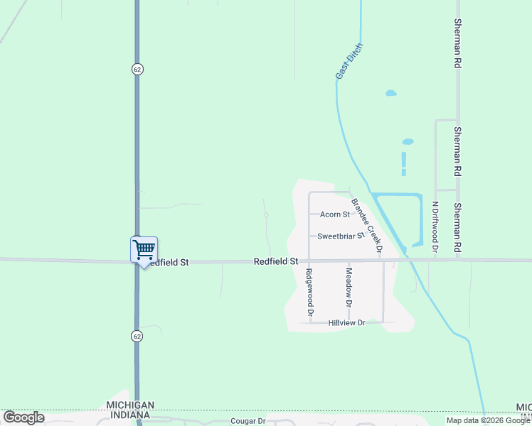 map of restaurants, bars, coffee shops, grocery stores, and more near 70890 Deer Cove Drive in Edwardsburg