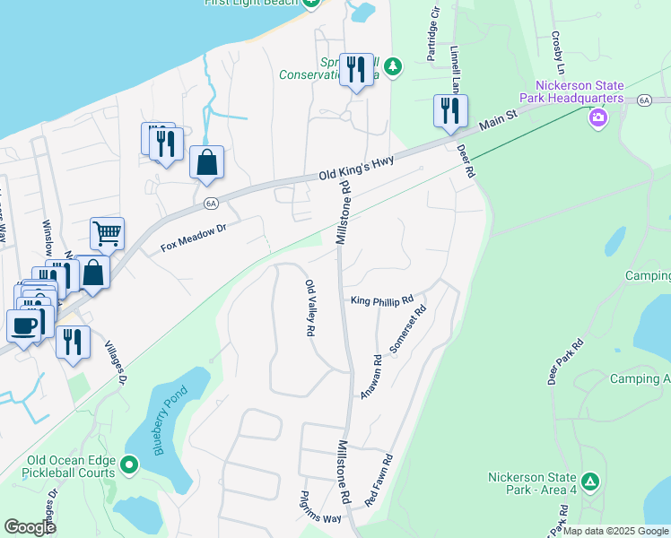 map of restaurants, bars, coffee shops, grocery stores, and more near 139 Millstone Road in Brewster