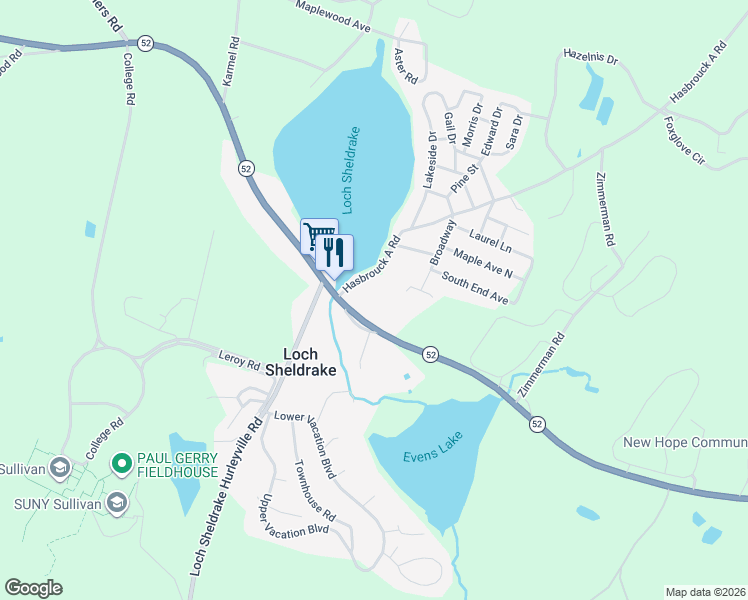 map of restaurants, bars, coffee shops, grocery stores, and more near 4 Freemon Drive in Fallsburg