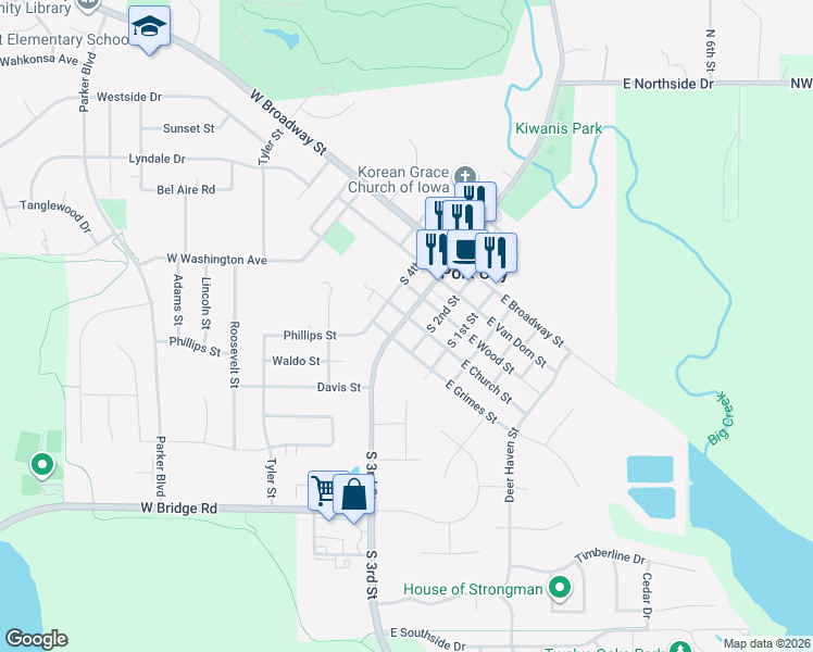 map of restaurants, bars, coffee shops, grocery stores, and more near 306 South 3rd Street in Polk City