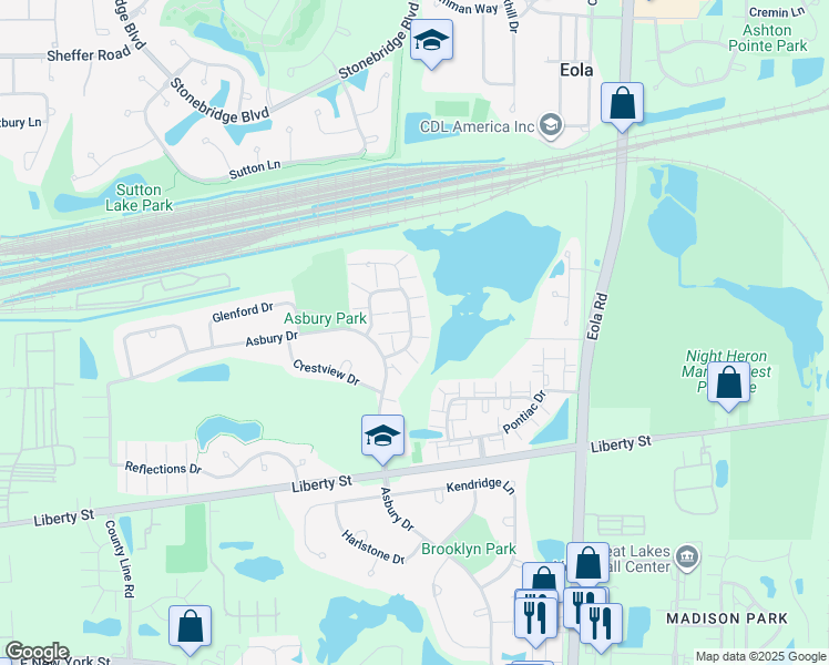 map of restaurants, bars, coffee shops, grocery stores, and more near 961 Park Hill Circle in Aurora