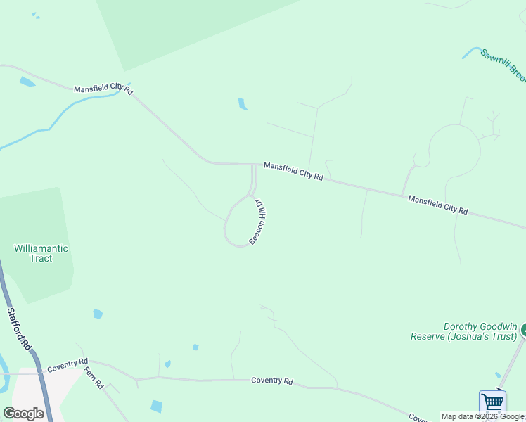 map of restaurants, bars, coffee shops, grocery stores, and more near 94 Beacon Hill Drive in Mansfield