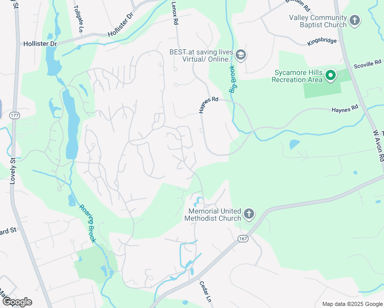 map of restaurants, bars, coffee shops, grocery stores, and more near 11 Willow Lane in Avon