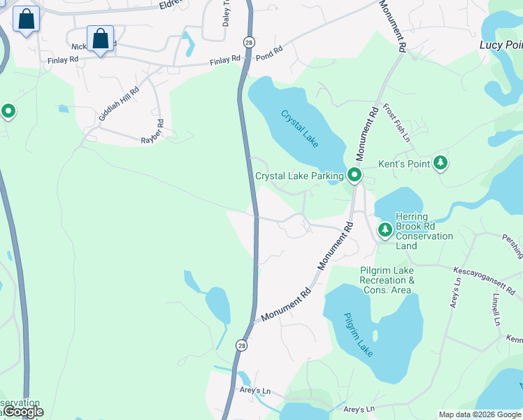 map of restaurants, bars, coffee shops, grocery stores, and more near 203 Massachusetts 28 in Orleans