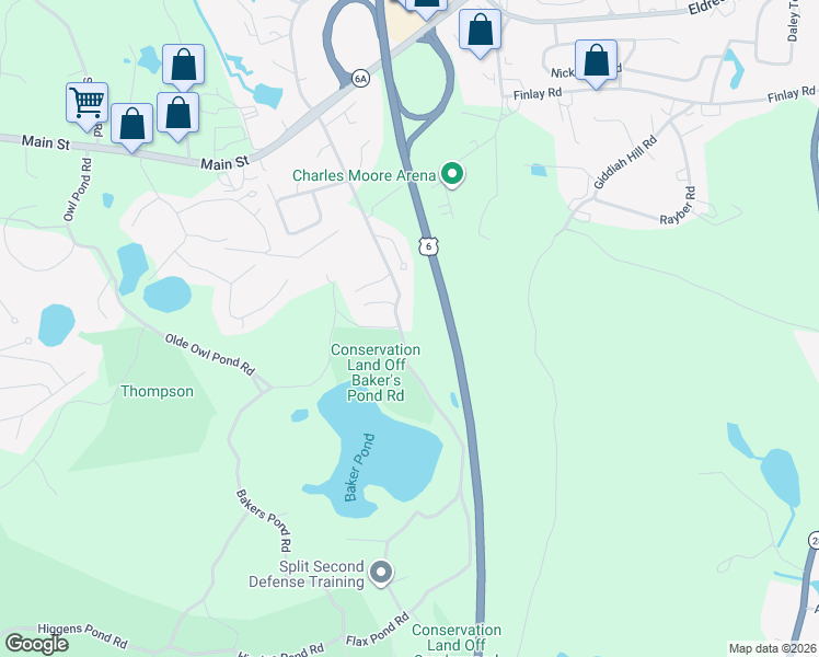 map of restaurants, bars, coffee shops, grocery stores, and more near 69 Bakers Pond Road in Orleans