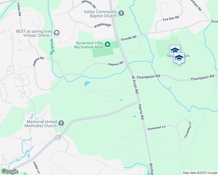 map of restaurants, bars, coffee shops, grocery stores, and more near 42 Sunrise Drive in Avon