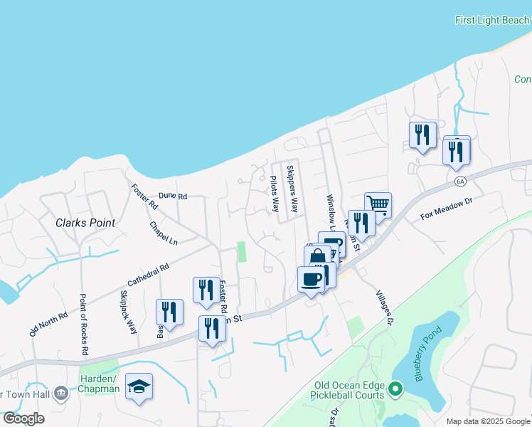 map of restaurants, bars, coffee shops, grocery stores, and more near 40 Friendship Lane in Brewster