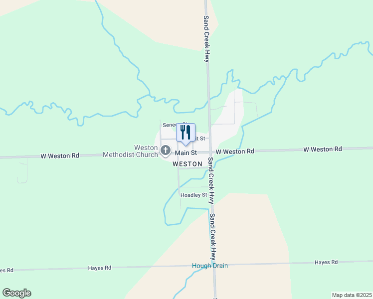 map of restaurants, bars, coffee shops, grocery stores, and more near 4104 West Weston Road in Lenawee County