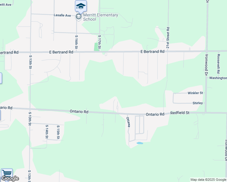 map of restaurants, bars, coffee shops, grocery stores, and more near 1811 Ontario Road in Niles