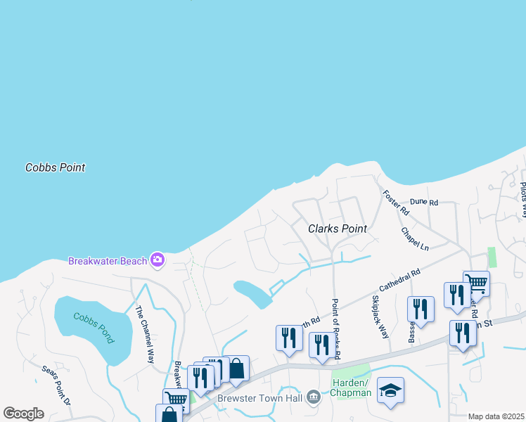 map of restaurants, bars, coffee shops, grocery stores, and more near 101 Winterhoff Trail in Brewster
