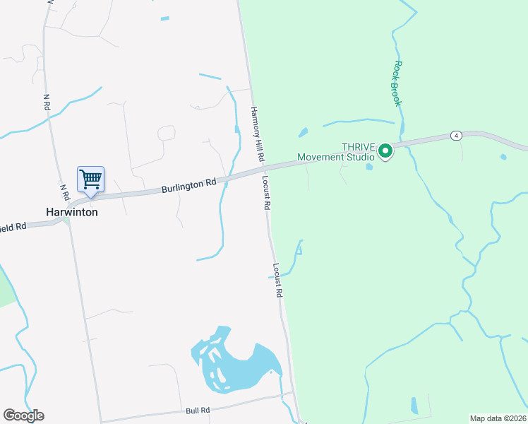 map of restaurants, bars, coffee shops, grocery stores, and more near 25 Locust Road in Harwinton