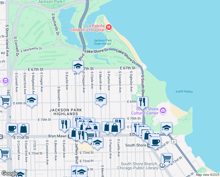 map of restaurants, bars, coffee shops, grocery stores, and more near in Chicago