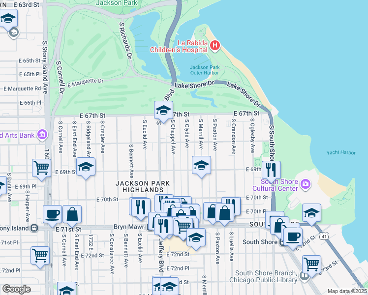 map of restaurants, bars, coffee shops, grocery stores, and more near in Chicago