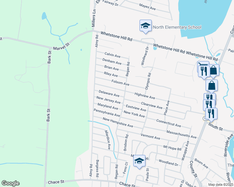 map of restaurants, bars, coffee shops, grocery stores, and more near 628 Highview Avenue in Somerset