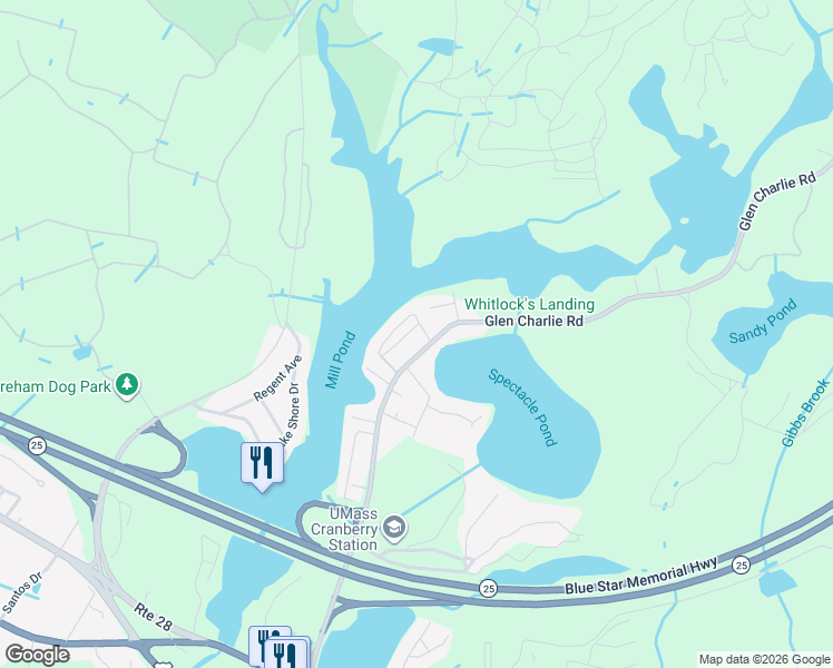map of restaurants, bars, coffee shops, grocery stores, and more near 17 View Street in Wareham