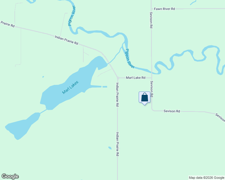 map of restaurants, bars, coffee shops, grocery stores, and more near 17787 Indian Prairie Road in White Pigeon