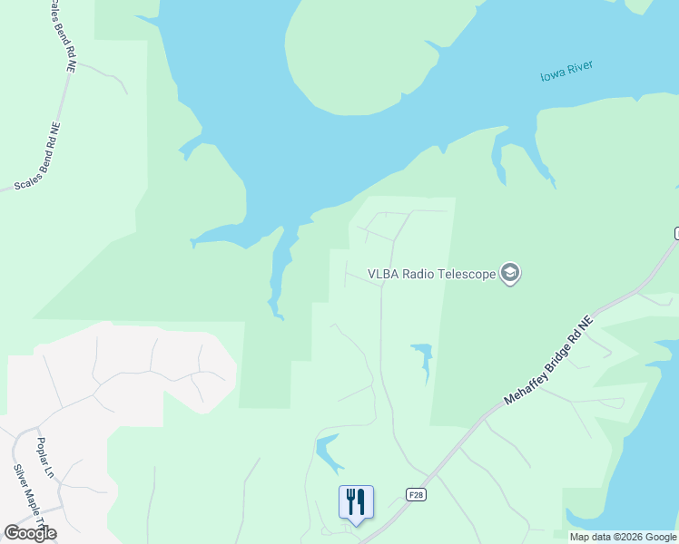 map of restaurants, bars, coffee shops, grocery stores, and more near 2235 Valley Road Northeast in North Liberty