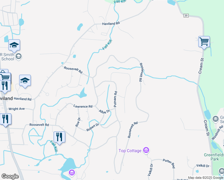 map of restaurants, bars, coffee shops, grocery stores, and more near 32 Putnam Road in Hyde Park