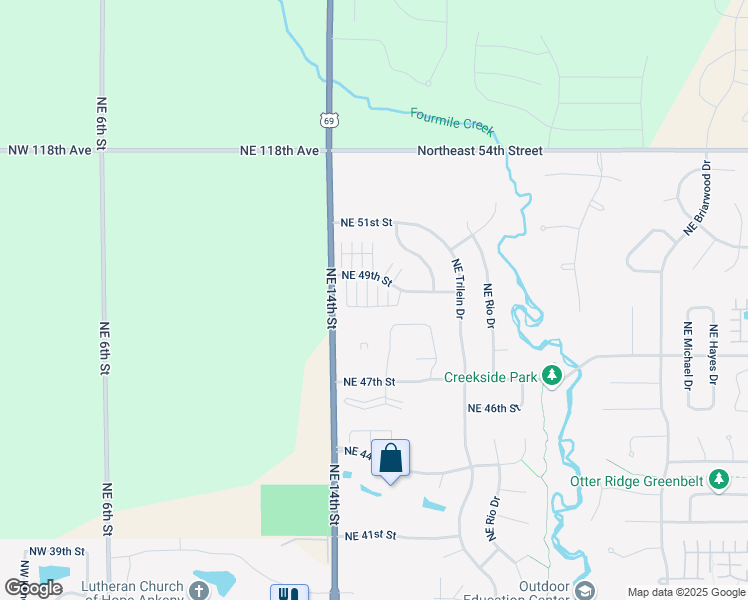 map of restaurants, bars, coffee shops, grocery stores, and more near 4812 Northeast Megan Lane in Ankeny
