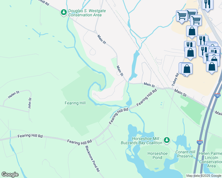 map of restaurants, bars, coffee shops, grocery stores, and more near 6 Island Brook Drive in Wareham